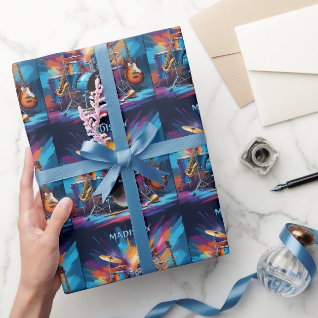 Anpassade musikinstrument med namn presentpapper (Gifting)
