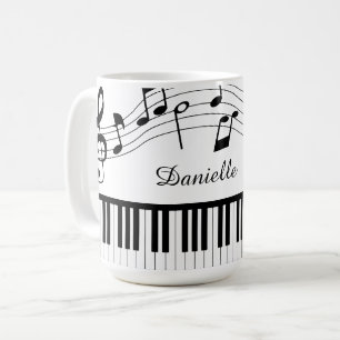 Anpassade musiknoter för piano i personliga färger kaffemugg
