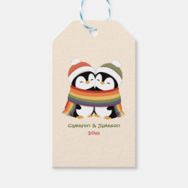 Anpassade Mysiga Pride Pingviner Jul Presentetikett