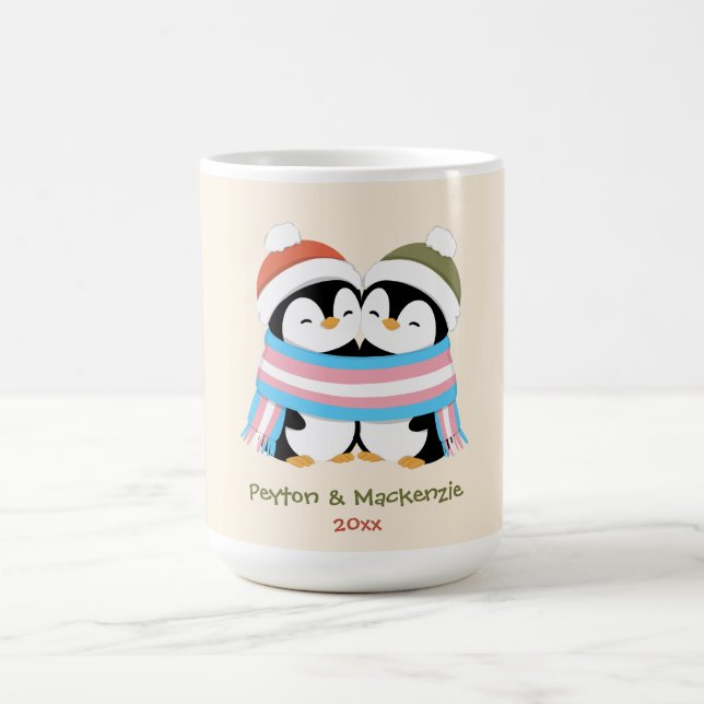 Anpassade Mysiga Transpingviner Jul Kaffemugg (Center)