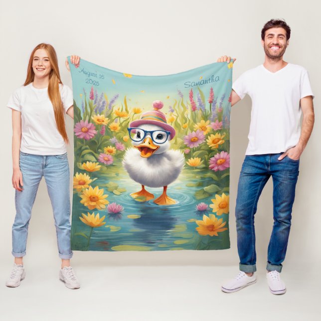 Anpassade Mysigt Duckling Fleece Blanket (På plats)