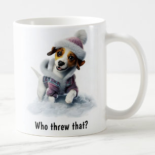 Anpassade Mysigt Jack Russell Terrier Snö Day Kaffemugg