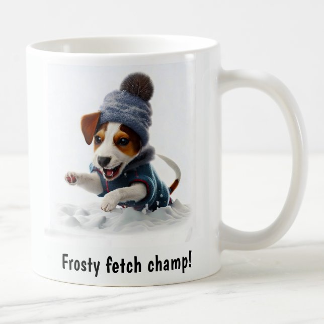 Anpassade Mysigt Jack Russell Terrier Snö Day Kaffemugg (Skapare uppladdad)