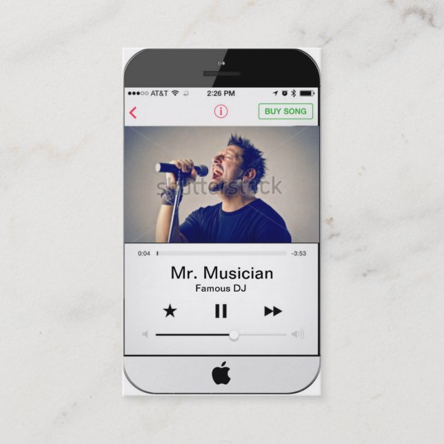 anpassade Namecard för iPhone 5 för musiker Visitkort (Framsida)