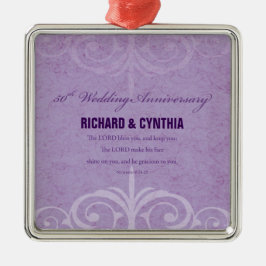 Anpassade namn, 50:e Bröllop-årsdagen till par Julgransprydnad Metall