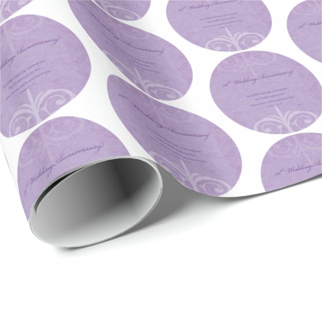 Anpassade namn, 50:e Bröllop-årsdagen till par Presentpapper (Rullad Hörn)