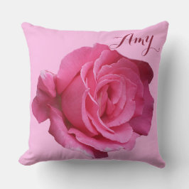 Anpassade namn Amy söt rosa ros blommigt boho Kudde