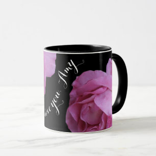 Anpassade namn Amy söt rosa ros kärlek dig Mugg