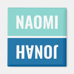 Anpassade namn Aqua och Cobalt Blue Dishwasher Magnet