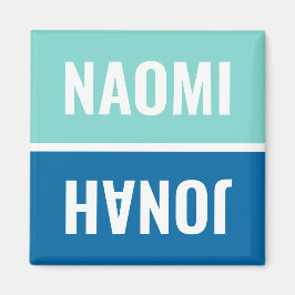 Anpassade namn Aqua och Cobalt Blue Dishwasher Magnet