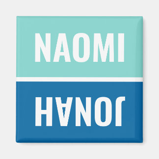 Anpassade namn Aqua och Cobalt Blue Dishwasher Magnet
