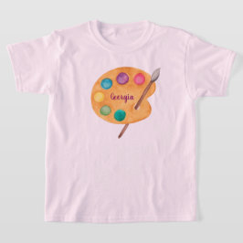 anpassade NAMN Artist Art Palette-målningsbarn T Shirt