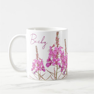 Anpassade namn Becky söt rosa blommigt snyggt  Kaffemugg