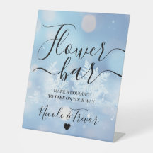 Anpassade Namn Blå Bokeh Snöflingor Blomsterbar