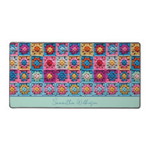 Anpassade Namn Crochet Granny Square