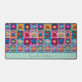 Anpassade Namn Crochet Granny Square