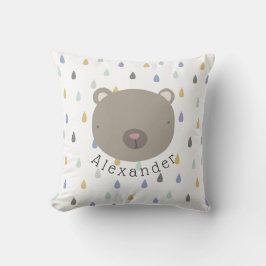 Anpassade Namn Cute Bear Kudde