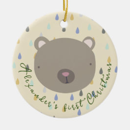 Anpassade Namn Cute Björn jul Julgransprydnad Keramik