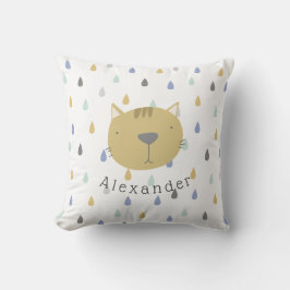 Anpassade Namn Cute Cat Kudde