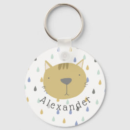 Anpassade Namn Cute Cat Nyckelring