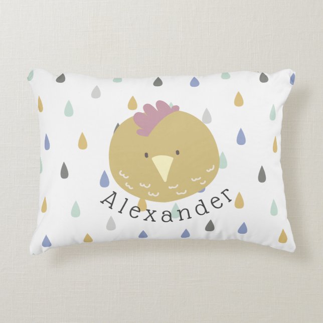 Anpassade Namn Cute Chick Prydnadskudde (Framsidan)