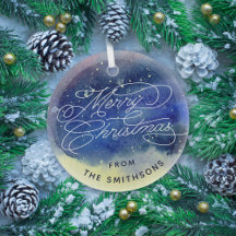 Anpassade Namn Cute Navy Blue God jul