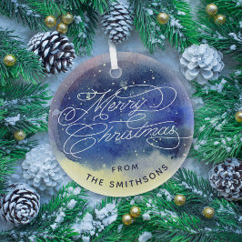 Anpassade Namn Cute Navy Blue God jul Julgransdekoration