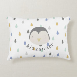Anpassade Namn Cute Penguin Prydnadskudde