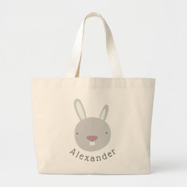 Anpassade Namn Cute Rabbit Jumbo Tygkasse