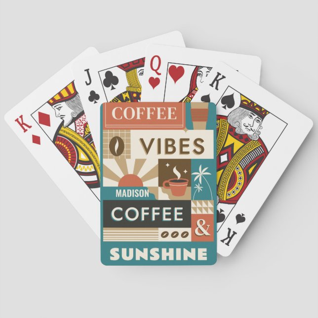 Anpassade namn - färgade offerter för kaffe casinokort (Baksidan)