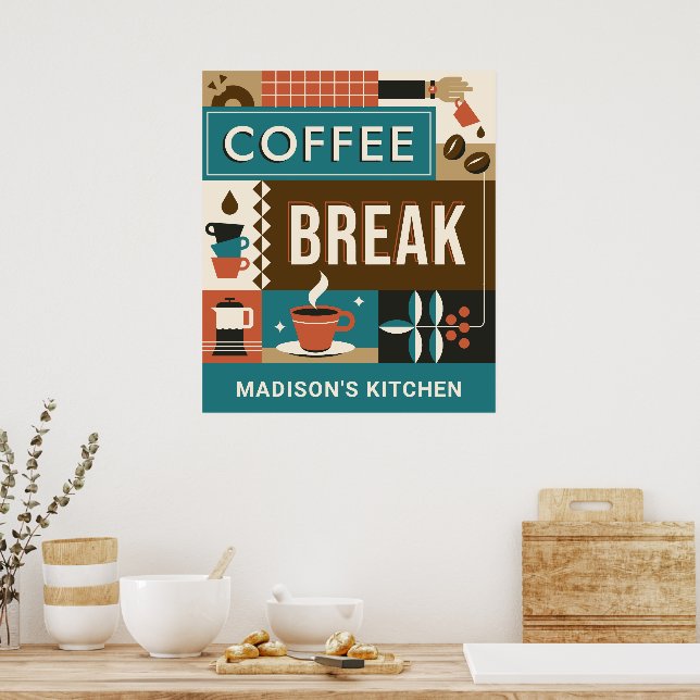 Anpassade namn - färgade offerter för kaffe poster (Kök)