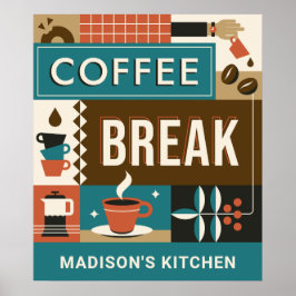 Anpassade namn - färgade offerter för kaffe poster