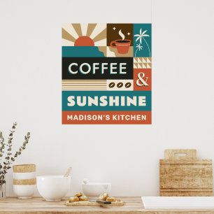 Anpassade namn - färgade offerter för kaffe poster