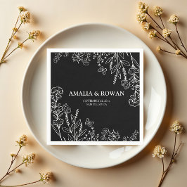 Anpassade namn för Bröllop i ängsblommor Pappersservett