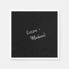 Anpassade namn för enkel contemporary, svart pappersservett