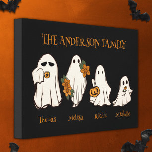Anpassade namn för familjen Halloween Spooky Spöke Canvastryck