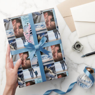 Anpassade namn för fotokollage för Lycklig Fars da Presentpapper