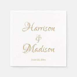 Anpassade namn för guld-skript, chicen Bröllop Pappersservett
