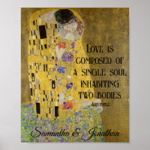 Anpassade namn för Gustav Klimt par Kiss-teckning