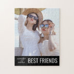 Anpassade namn för Modern Bästa vänner Besties-fot Pussel<br><div class="desc">Anpassningsbar fotopussel med "bästa vänner" med namn i ett calligrafiskt skript för chic och elegant med många anpassningsalternativ,  inklusive att byta typsnitt och färg.</div>