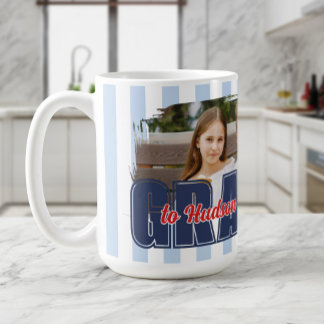 Anpassade Namn Foto Preppy Ränder Farfar Till Kaffemugg