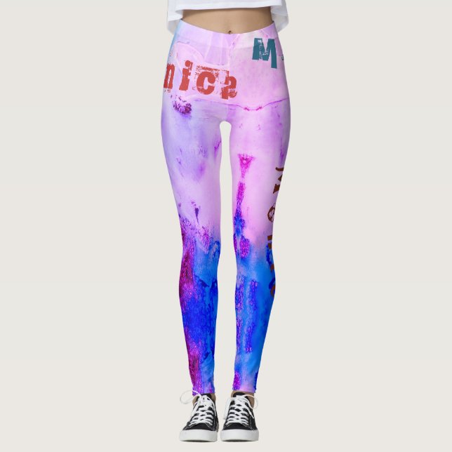 Anpassade namn, Funkyns kopplingar Leggings (Framsida)