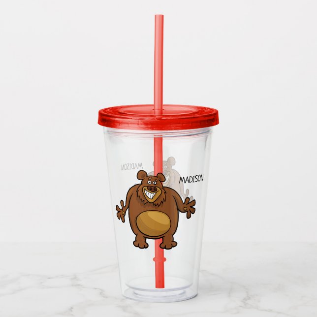 Anpassade namn Funny Bear tumblar Take Away Mugg (Framsida)