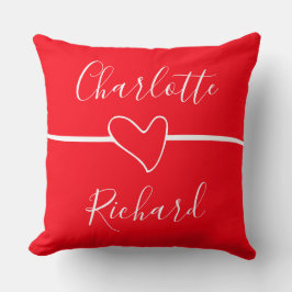 Anpassade namn Heart Eexternal Kärlek Bröllop Gift Kudde