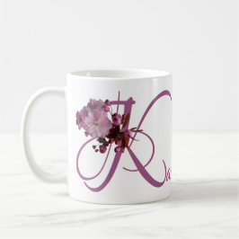 Anpassade namn Karen rosa cherry blommar boho Kaffemugg