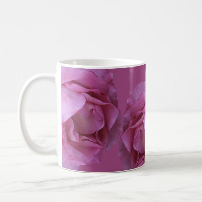 Anpassade namn Karen söt rosa ros blommigt Kaffemugg (Vänster)