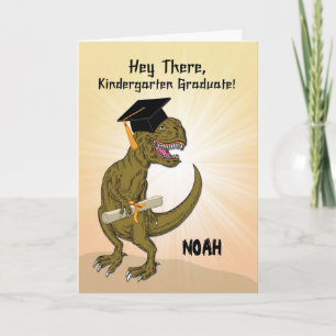 Anpassade Namn Kindergarten Studenten T-Rex Kort