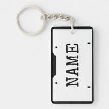 Anpassade Namn licensskylt White Black Gräns
