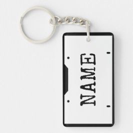 Anpassade Namn licensskylt White Black Gräns