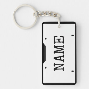 Anpassade Namn licensskylt White Black Gräns
